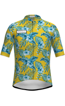 Lade das Bild in den Galerie-Viewer, Produktbild vom Cocoa Radtrikot im Hawaii Style Gelb Blau