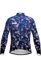 Lade das Bild in den Galerie-Viewer, Produktbild zeigt ein dunkel blaues La Nucia Hawaii Radlangarmtrikot