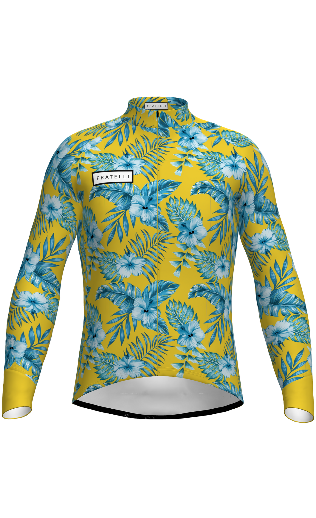 Produktbild zeigt Cocoa Hawaii Langarmtrikot gelb blau