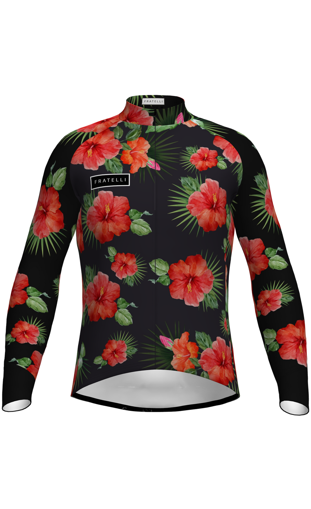 Produktbild des schwarz roten Waikiki Langarmradtrikotim Hawaii Look