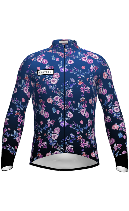 Produktbild zeigt ein dunkel blaues La Nucia Hawaii Radlangarmtrikot