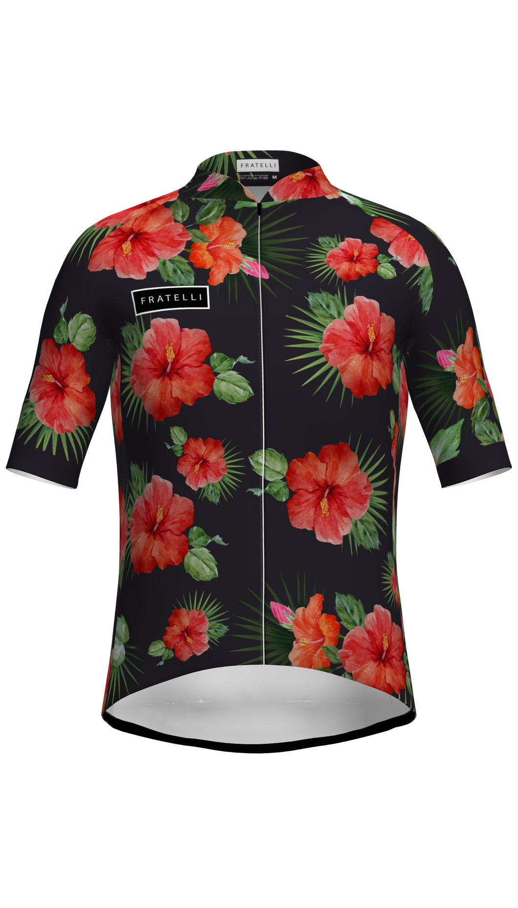 Produktfoto von Waikiki Hawaii Rennradtrikot rot shwarz Blumen